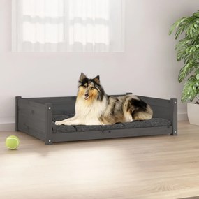 vidaXL Κρεβάτι Σκύλου Γκρι 95,5 x 65,5 x 28 εκ. από Μασίφ Ξύλο Πεύκου