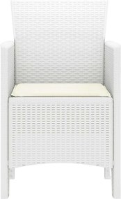 vidaXL Καρέκλα Κήπου 2 pcs Λευκό 53 x 49 x 85 εκ. Πολυπροπυλένιο