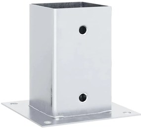 vidaXL Βάσεις στύλων τετράγωνες 4 τεμάχια Ασημί Γαλβανισμένος χάλυβας