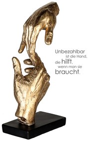 Γλυπτό Χέρια 'Two Hands' Πολυρεζίνη Χρυσό 8x13.5x29cm-05160938