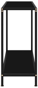 vidaXL Τραπέζι Κονσόλα Μαύρο 80 x 35 x 75 εκ. από Ψημένο Γυαλί
