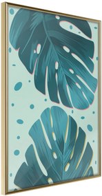 Αφίσα - Pastel Monstera Leaves - 40x60 - Χρυσό - Χωρίς πασπαρτού