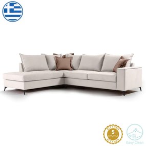 Intrahome Γωνιακός καναπές δεξιά γωνία TAURUSRA Intrahome ύφασμα cream-mocha 290x235x95εκ | SKU: INTRAPA-279111141