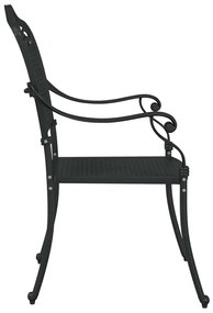 vidaXL Καρέκλα Κήπου 2 pcs Μαύρο 55 x 56.5 x 91εκ Αλουμίνιο