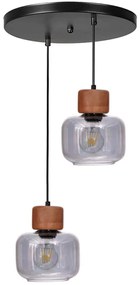 Φωτιστικό Οροφής 534LUN6194 Φ25x80cm 2xE27 40W Black-Oak Opviq