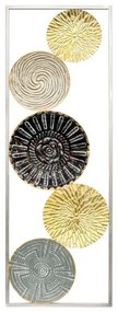 Μεταλλικό Διακοσμητικό Τοίχου Leafs FL157 Fylliana Χρυσό - Γκρί - Μαύρο 31x2x90 εκ. 31x2x90 εκ.