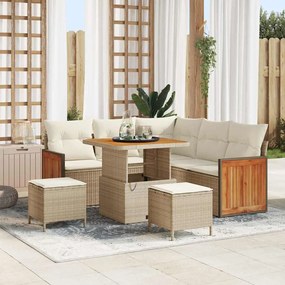 vidaXL Σετ Καναπέ Κήπου 8 pcs Μπεζ, Κρέμα 80 x 80 x 71 cm