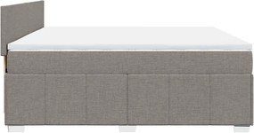 vidaXL Κρεβάτι Boxspring με Στρώμα Taupe 200x200 εκ. Υφασμάτινο