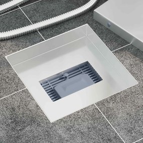 vidaXL 2 σε 1 εκροή ντους Ασημί 20 x 20 cm Ανοξείδωτο Ατσάλι 304