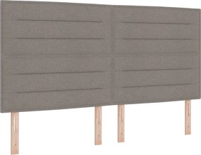 vidaXL Κρεβάτι box spring με στρώμα Taupe 140 x 190 cm Ύφασμα