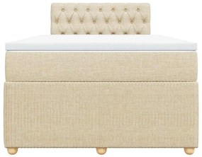 vidaXL Κρεβάτι Boxspring με Στρώμα Κρεμ 120x190 εκ. Υφασμάτινο