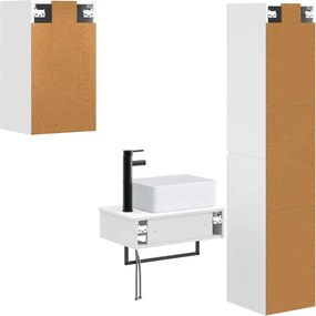 vidaXL Σετ Επίπλων Μπάνιου 3 τμχ. Λευκό 33 x 34,5 x 160 εκ