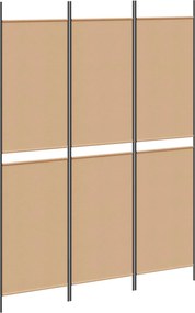 vidaXL 3-Panel Room Divider Μπεζ 150 x 200 cm Ύφασμα