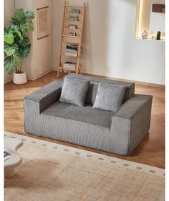 VEVOR Loveseat Sofa 63 in 2-Seats Small Corduroy Couch No Assembly Required Gray