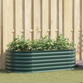 vidaXL Υπερυψωμένη Ζαρντινιέρα Πράσινο 160 x 80 x 44 cm Ατσάλι