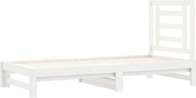 vidaXL Καναπές Κρεβάτι Συρόμενος Λευκός 2x(90x190) εκ. από Μασίφ Πεύκο