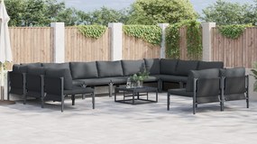 vidaXL Σετ Καναπέ Κήπου 12 pcs Ανθρακί Ατσάλι