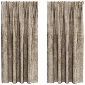 vidaXL Κουρτίνα με κουρτίνες 2 pcs Μπρονζέ 175 x 140 εκ. Βελούδο