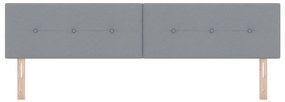 vidaXL LED Κεφαλάρι με φώτα λωρίδας LED Ανοιχτό γκρι 200 cm ύφασμα