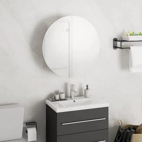 VidaXL Ντουλάπι Μπάνιου με Στρογγυλό Καθρέφτη&LED Λευκό 40x40x17,5 εκ.