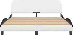 vidaXL Πλαίσιο Κρεβατιού Dover Λευκό/Μαύρο 160x200εκ Συνθ. Δέρμα