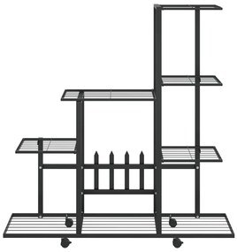 vidaXL Ανθοστήλη με Ρόδες Μαύρη 94,5 x 25 x 92,5 εκ. Μεταλλική