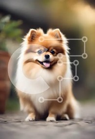 Σετ των 2 Intra Συλλεκτικό Ξύλινο Παζλ Plywood 4mm - Χνουδωτό σκυλί Pomeranian Σε Ξύλινο Κουτί - Διαστάσεις: 10x10 cm – 25 κομμάτια