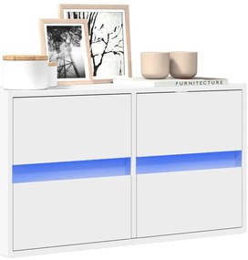 vidaXL Έπιπλο Τοίχου Τηλεόρασης με LED Λευκό 80x31x45 εκ.