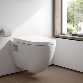 Serel Smart SM2600SC Hygiene Plus Πορσελάνινη Λεκάνη Κρεμαστή Rimless 52cm με κάλυμμα βακελίτη Slim Soft Close αποσπώμενο