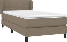 vidaXL Κρεβάτι Boxspring με Στρώμα Taupe 100 x 200 εκ. Υφασμάτινο