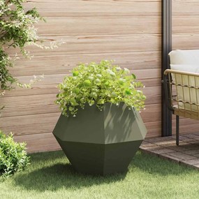 vidaXL Γλάστρα 2 pcs Ελιά Πράσινη 75 x 75 x 60 εκ Ατσάλι