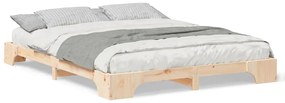 vidaXL Κρεβάτι δαπέδου με αποθήκευση Καφέ 160 x 210 cm ξύλο