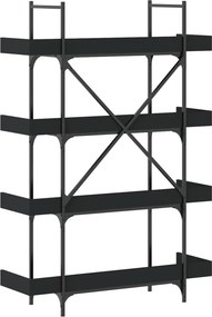 vidaXL Βιβλιοθήκη 4 Επιπέδων Μαύρη 100x33x145,5 εκ. Επεξεργασμένο Ξύλο