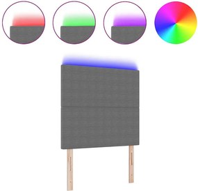 vidaXL LED κεφαλάρι με κεφαλάρι Ανοιχτό γκρι 100 cm Πολυεστέρας