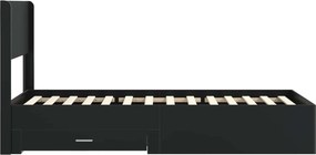 vidaXL Καλάθι με αποθήκη και κεφαλάρι Μαύρο 75 x 190 cm