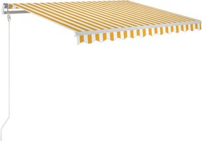 vidaXL Αναδιπλούμενη τέντα Κίτρινο και Λευκό 350 x 250 εκ