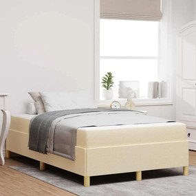 vidaXL Σκελετός Κρεβατιού με στρώμα Κρεμ 120 x 200 cm ύφασμα