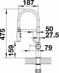 Blanco Catris-S Flexo Inox - Μπαταρία Κουζίνας με Ντους