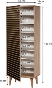 Παπουτσοθήκη - Ντουλάπι Soho Megapap χρώμα sonoma 50x38x135εκ.