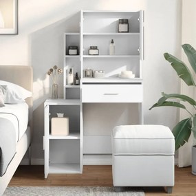 vidaXL Μπουντουάρ με Καθρέφτη με Ντουλάπια Λευκό 80x35x132 εκ.