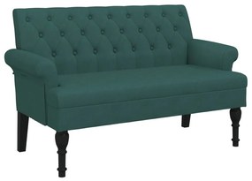 Παγκάκι με Πλάτη Σκούρο Πράσινο 120 x 62 x 75,5 εκ. Υφασμάτινο - Πράσινο