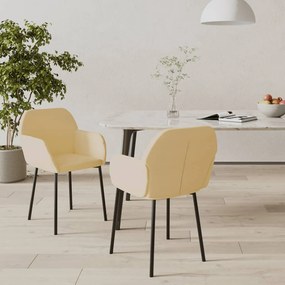 vidaXL Καρέκλες Τραπεζαρίας 2 τεμ. Κρεμ Βελούδινες