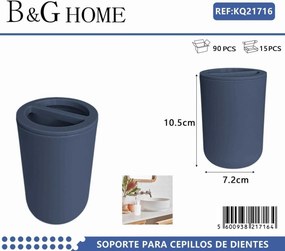 Θήκες οδοντόβουρτσας πλαστικές σε σετ 5Χ - Blue - 21716