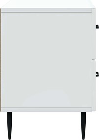 vidaXL Κομοδίνο Λευκό 62 x 34,5 x 47,5 εκ Επεξεργασμένο Ξύλο