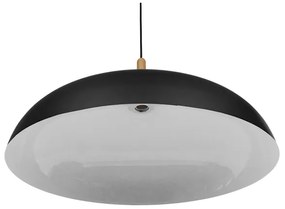 GloboStar VALLETE BLACK 01259 Μοντέρνο Κρεμαστό Φωτιστικό Οροφής Μονόφωτο 1 x E27 Μαύρο Μεταλλικό Καμπάνα Φ60 x Y35cm