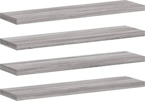 vidaXL Ράφια Τοίχου 4 τεμ. Γκρι Sonoma 40x10x1,5 εκ. Επεξεργ. Ξύλο