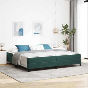 vidaXL Κρεβάτι box spring με στρώμα Σκούρο Πράσινο 200 x 200 cm