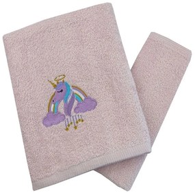 Πετσέτες Παιδικές Dreamy Unicorn (Σετ 2τμχ) Pink Astron Σετ Πετσέτες 65x135cm 100% Βαμβάκι