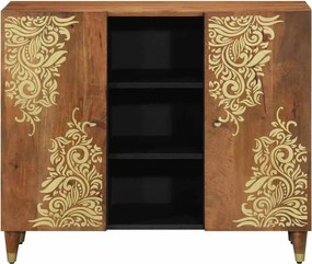 vidaXL Πλαϊνό γραφείο Καφέ 90 x 33 x 75 εκ Στερεό ξύλο μάνγκο