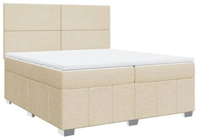 ΚΡΕΒΑΤΙ BOXSPRING ΜΕ ΣΤΡΩΜΑ ΚΡΕΜ 200X200 ΕΚ. ΥΦΑΣΜΑΤΙΝΟ 3294073